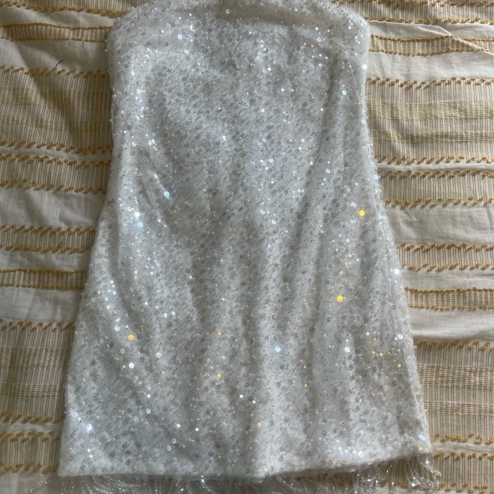 12th Tribe White Sequin Dress
